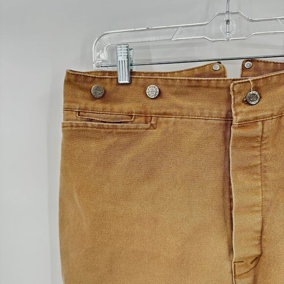 vintage WAH MAKER frontier pants trousers canvas western back buckle khaki 34 - Picture 4 of 10